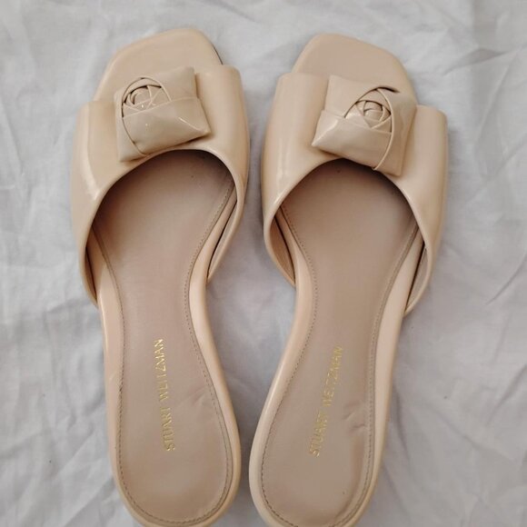 Stuart Weitzman-7- Slip on Bow Sandals - Picture 1 of 6